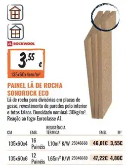 Obramat Painel lã de rocha sonorock eco promoção