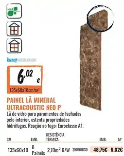 Obramat Painel lã mineral ultracoustic neo p promoção
