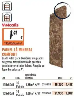 Obramat Painel lã mineral comfort volcalis promoção