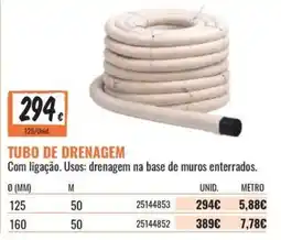 Obramat tubo de drenagem promoção