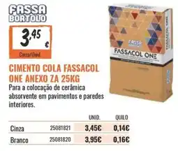 Obramat Cimento cola fassacol one anexo za 25kg promoção