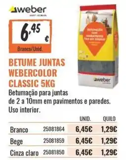 Obramat betume juntas webercolor classic promoção