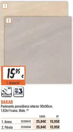 Obramat pavimento porcelânico interior dakar promoção