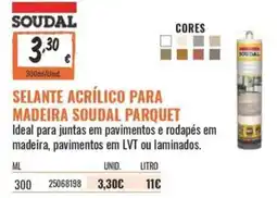 Obramat selante acrílico para madeira soudal parquet promoção
