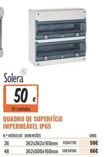 Solera quadro de superfície impermeável ip65