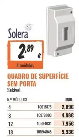 Obramat Quadro de superfície sem porta solera promoção