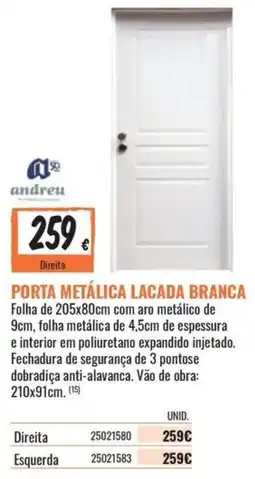 Obramat Porta metálica lacada branca andreu promoção