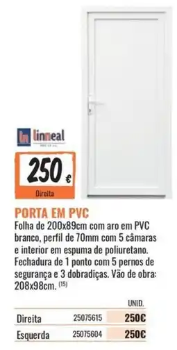 Obramat Porta em pvc linneal promoção