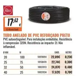 Obramat tubo anelado de pvc reforçado preto revi promoção