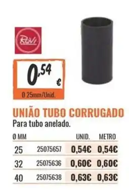 Obramat Revi união tubo corrugado promoção