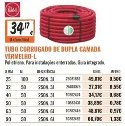 Obramat Tubo corrugado de dupla camada vermelho-l promoção