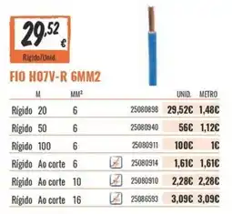 Obramat Fio ho7v-r 6mm2 promoção