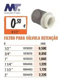 Obramat Filtro para válvula retenção promoção