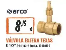 Obramat arco válvula esfera texas promoção
