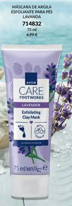 Avon care footworks máscara de argila esfoliante para pés lavanda