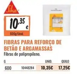 Obramat Fibra para reforço de betão e argamassas promoção