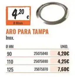 Obramat aro para tampa inox promoção