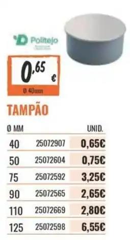 Obramat Tampão politejo promoção