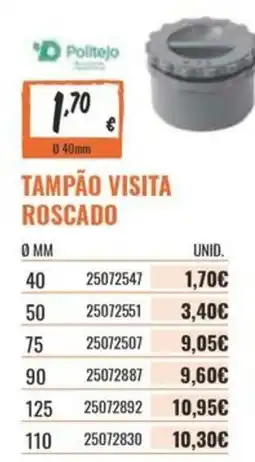 Obramat Tampão visita roscado promoção