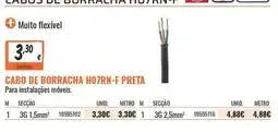 Obramat Cabo de borracha ho7rn-f preta promoção