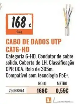 Obramat Cabo de dados utp cat6-hd promoção