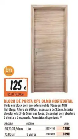 Obramat bloco de porta cpl olmo horizontal promoção