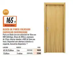 Obramat Bloco de porta folheado carvalho envernizado promoção