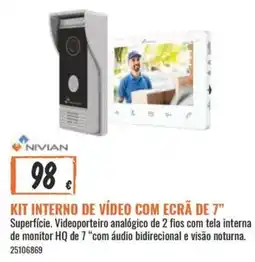 Obramat Nivian kit interno de vídeo com ecrã de 7" promoção