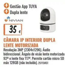 Obramat Câmera ip interior dupla lente motorizada nivian promoção