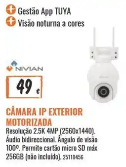 Obramat Câmera ip exterior motorizada nivian promoção