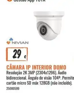 Obramat Nivian câmera ip interior domo promoção