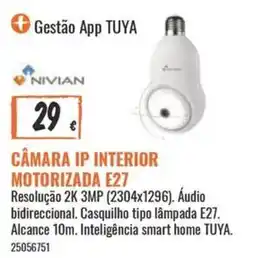 Obramat Câmera ip interior motorizada e27 nivian promoção