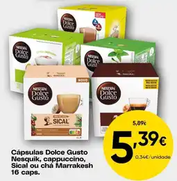 Froiz Cápsulas Dolce Gusto Nesquik, cappuccino, Sical ou chá Marrakesh promoção