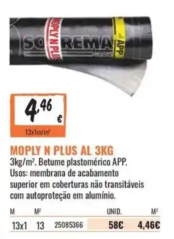 Obramat Moply N Plus Al 3kg promoção