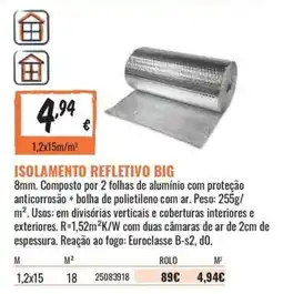 Obramat isolamento refletivo big promoção