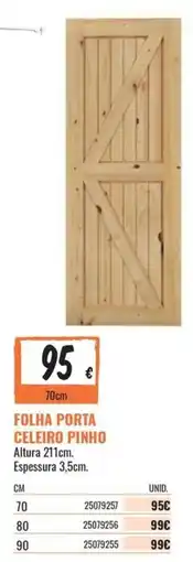 Obramat folha porta celeiro pinho promoção