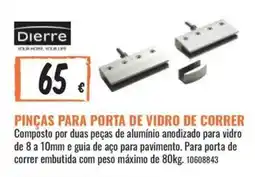 Obramat Pinças para porta de vidro de correr dierre promoção