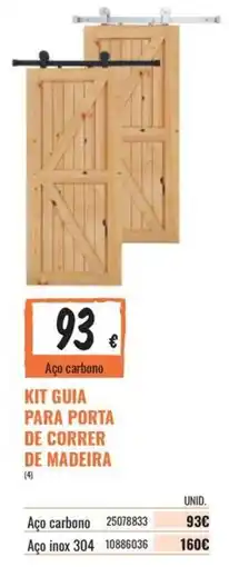 Obramat Kit guia para porta de correr de madeira promoção