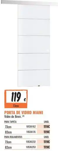 Obramat Porta de vidro miami promoção