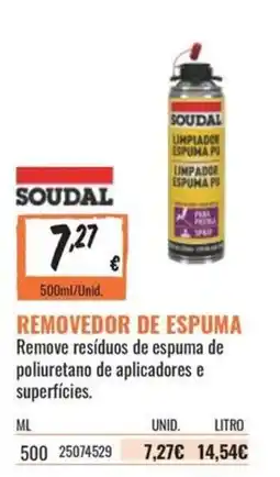 Obramat soudal removedor de espuma promoção