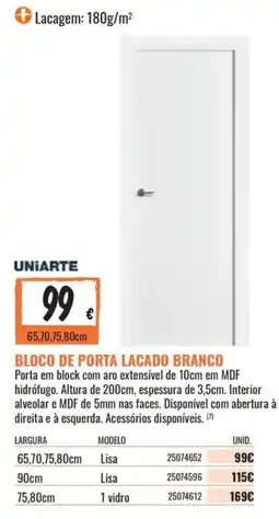 Obramat Bloco de porta lacado branco uniar promoção