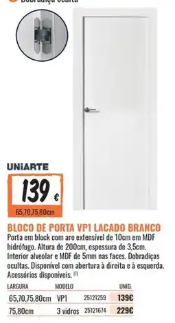 Obramat bloco de porta vp1 lacado branco promoção