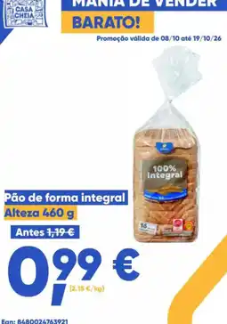 Casa Cheia Pão de forma integral Alteza promoção
