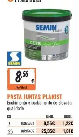 Obramat Pasta juntas plakist semin promoção
