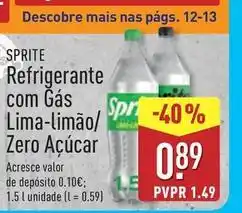 ALDI Sprite - refrigerante com gás lima-limao/zero açúcar promoção