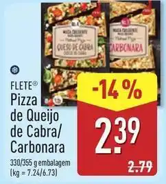 ALDI Pizza de queijo de cabra/ carbonara promoção