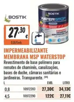 Obramat Bostik impermeabilizante membrana msp waterstop promoção