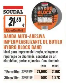 Obramat Banda auto-adesiva impermeabilizante de butilo hydro block band promoção