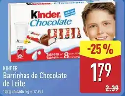 ALDI Kinder - barrinhas de chocolate de leite promoção