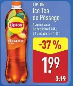 ALDI Lipton - ice tea de pêssego promoção